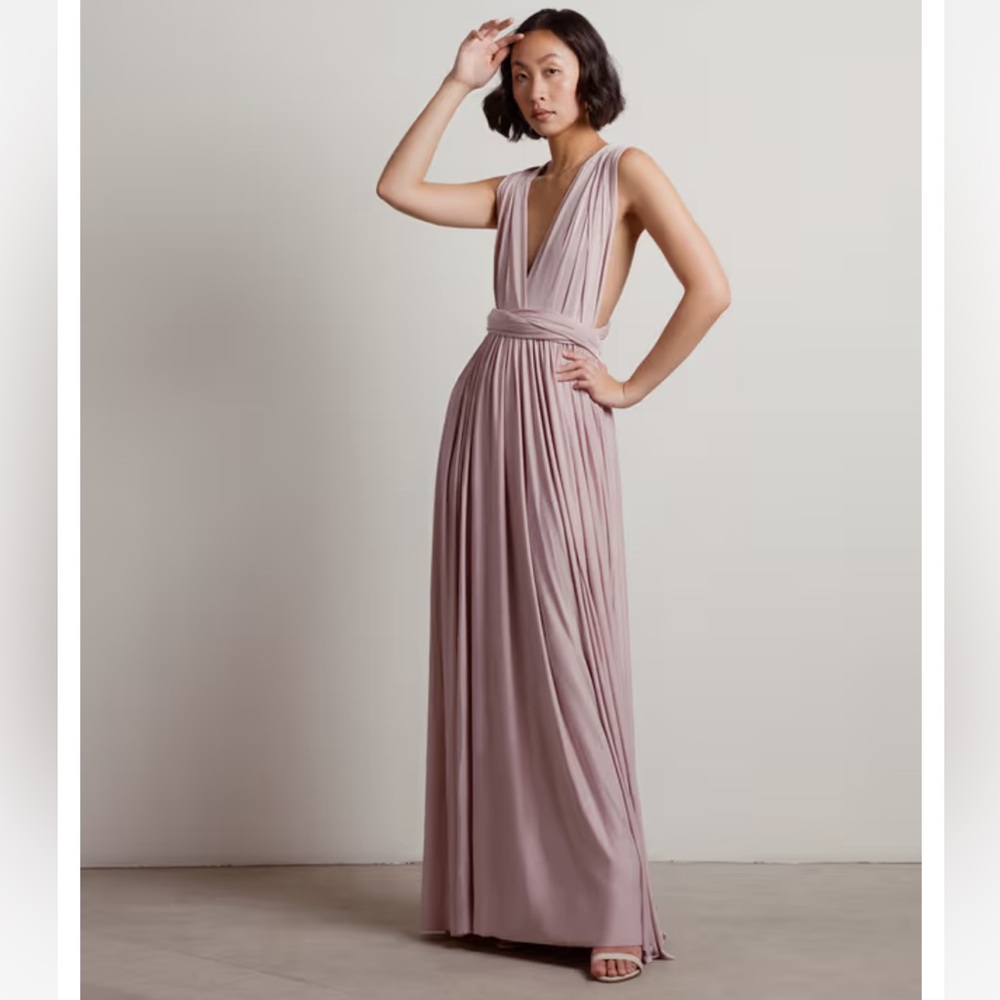 TOBI MAKE MAGIC TWIST TIE MULTIWAY MAXI DRESS - MAUVE SIZE MEDIUM